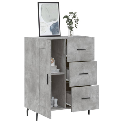 Dressoir 69,5X34X90 Cm Bewerkt Hout Betongrijs