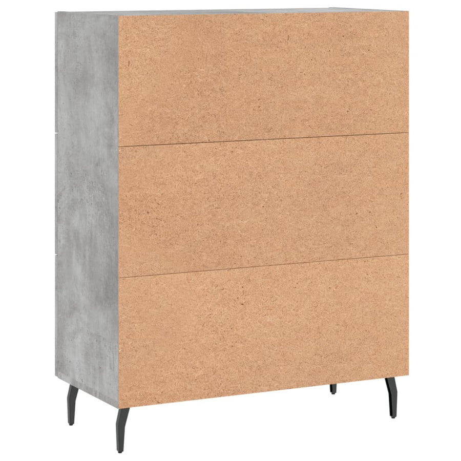 Dressoir 69,5X34X90 Cm Bewerkt Hout Betongrijs