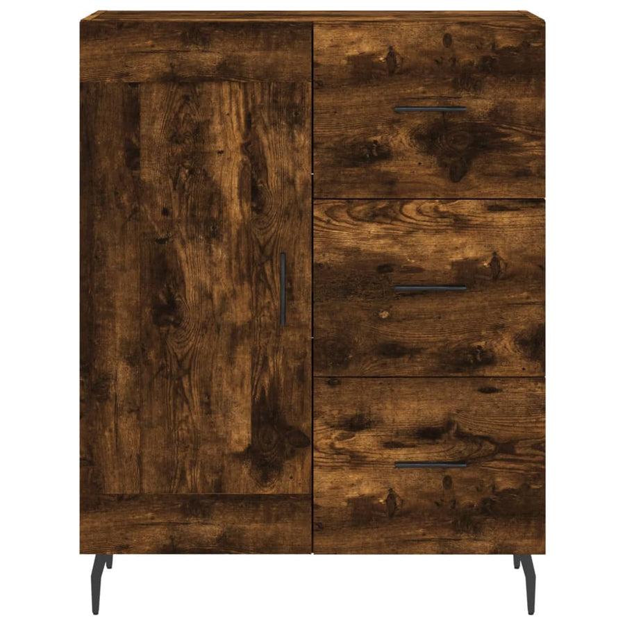 Dressoir 69,5X34X90 Cm Bewerkt Hout Kleurig Gerookt eiken