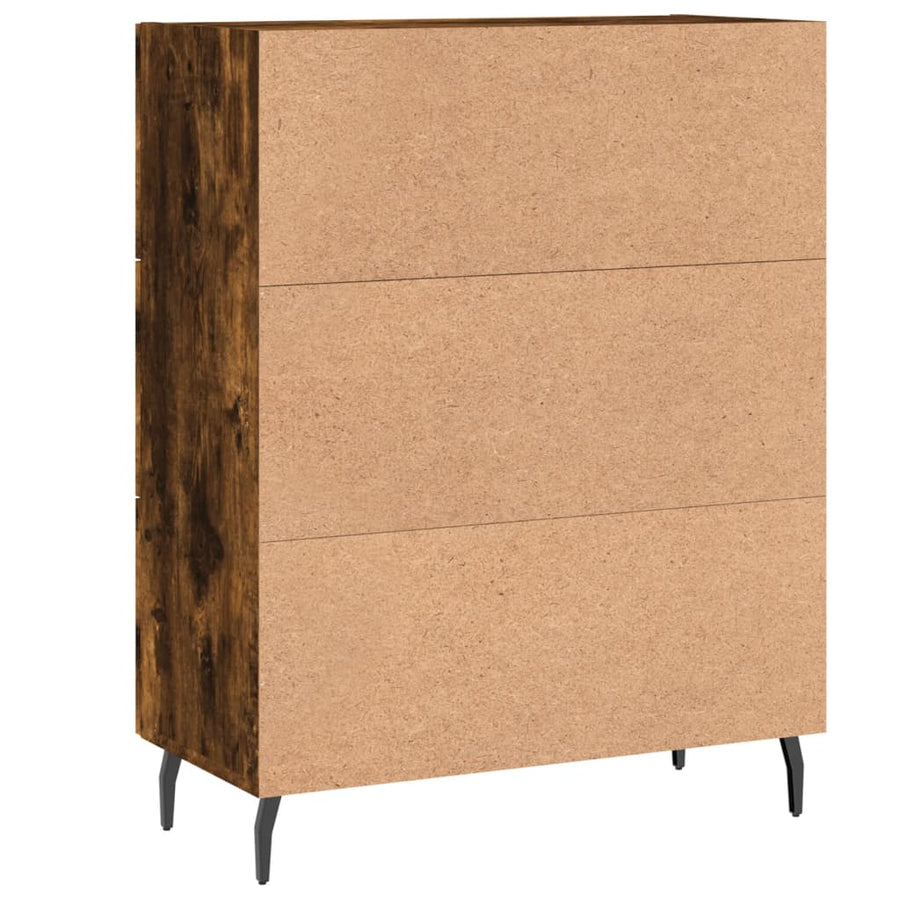 Dressoir 69,5X34X90 Cm Bewerkt Hout Kleurig Gerookt eiken