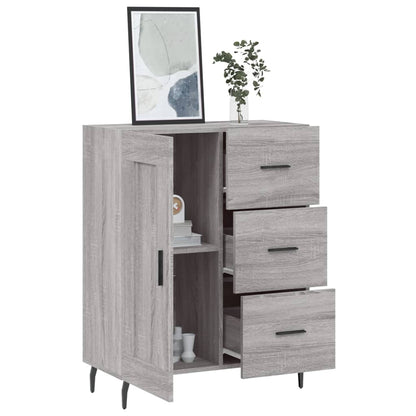 Dressoir 69,5X34X90 Cm Bewerkt Hout Eikenkleurig Grijs sonoma