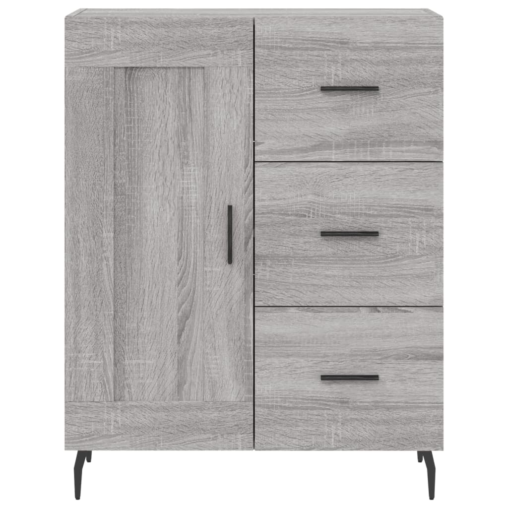 Dressoir 69,5X34X90 Cm Bewerkt Hout Eikenkleurig Grijs sonoma
