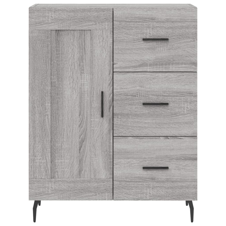Dressoir 69,5X34X90 Cm Bewerkt Hout Eikenkleurig Grijs sonoma