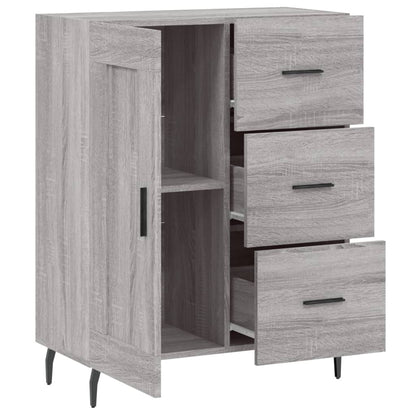 Dressoir 69,5X34X90 Cm Bewerkt Hout Eikenkleurig Grijs sonoma