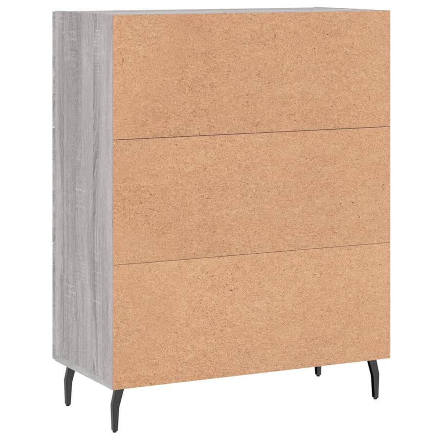 Dressoir 69,5X34X90 Cm Bewerkt Hout Eikenkleurig Grijs sonoma