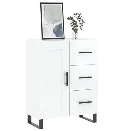 Dressoir 69,5X34X90 Cm Bewerkt Hout Hoogglans Wit