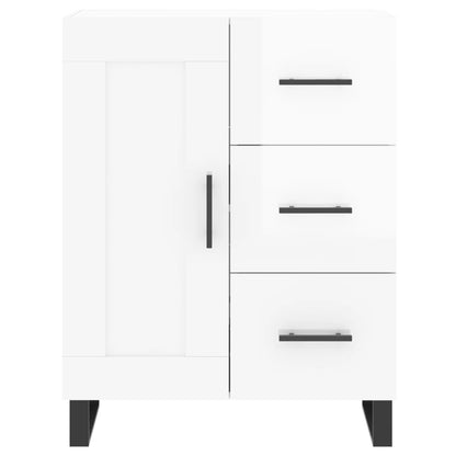 Dressoir 69,5X34X90 Cm Bewerkt Hout Hoogglans Wit