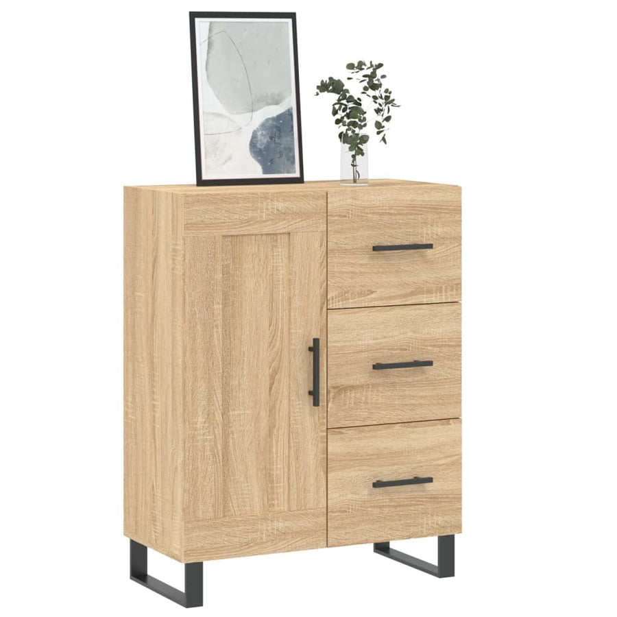 Dressoir 69,5X34X90 Cm Bewerkt Hout Kleurig Sonoma eiken