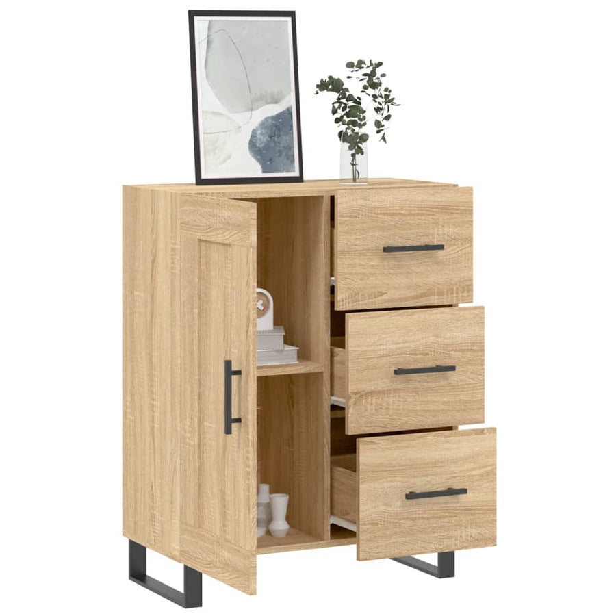 Dressoir 69,5X34X90 Cm Bewerkt Hout Kleurig Sonoma eiken