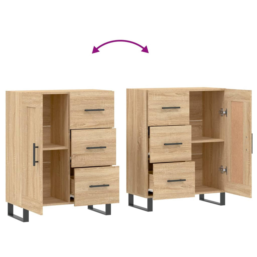 Dressoir 69,5X34X90 Cm Bewerkt Hout Kleurig Sonoma eiken