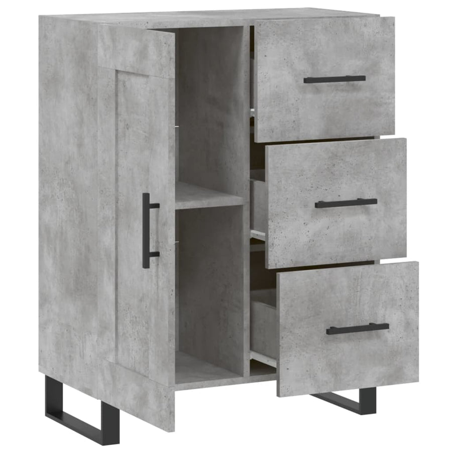 Dressoir 69,5X34X90 Cm Bewerkt Hout Betongrijs