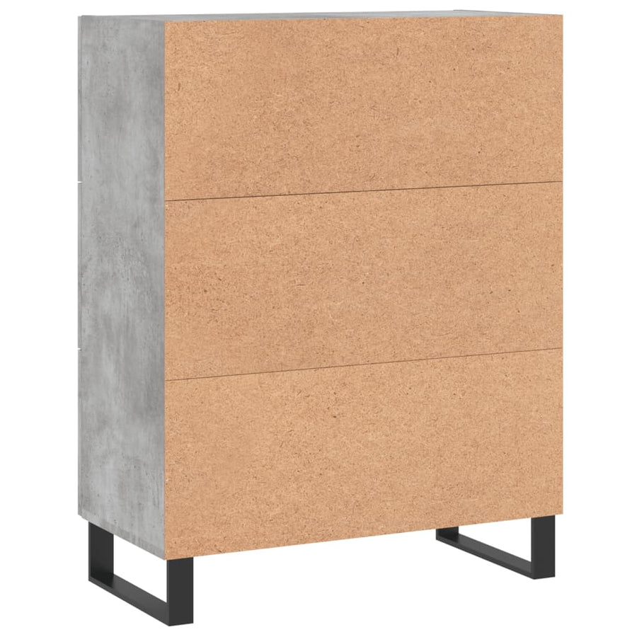 Dressoir 69,5X34X90 Cm Bewerkt Hout Betongrijs