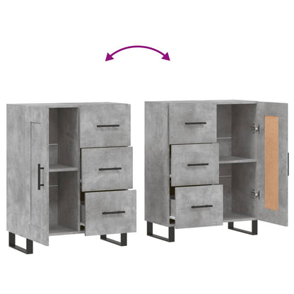 Dressoir 69,5X34X90 Cm Bewerkt Hout Betongrijs