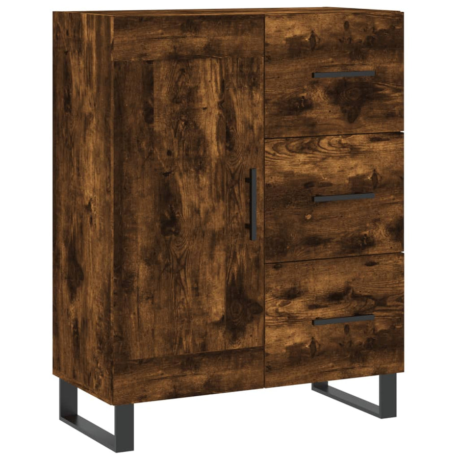 Dressoir 69,5X34X90 Cm Bewerkt Hout Kleurig Gerookt eiken