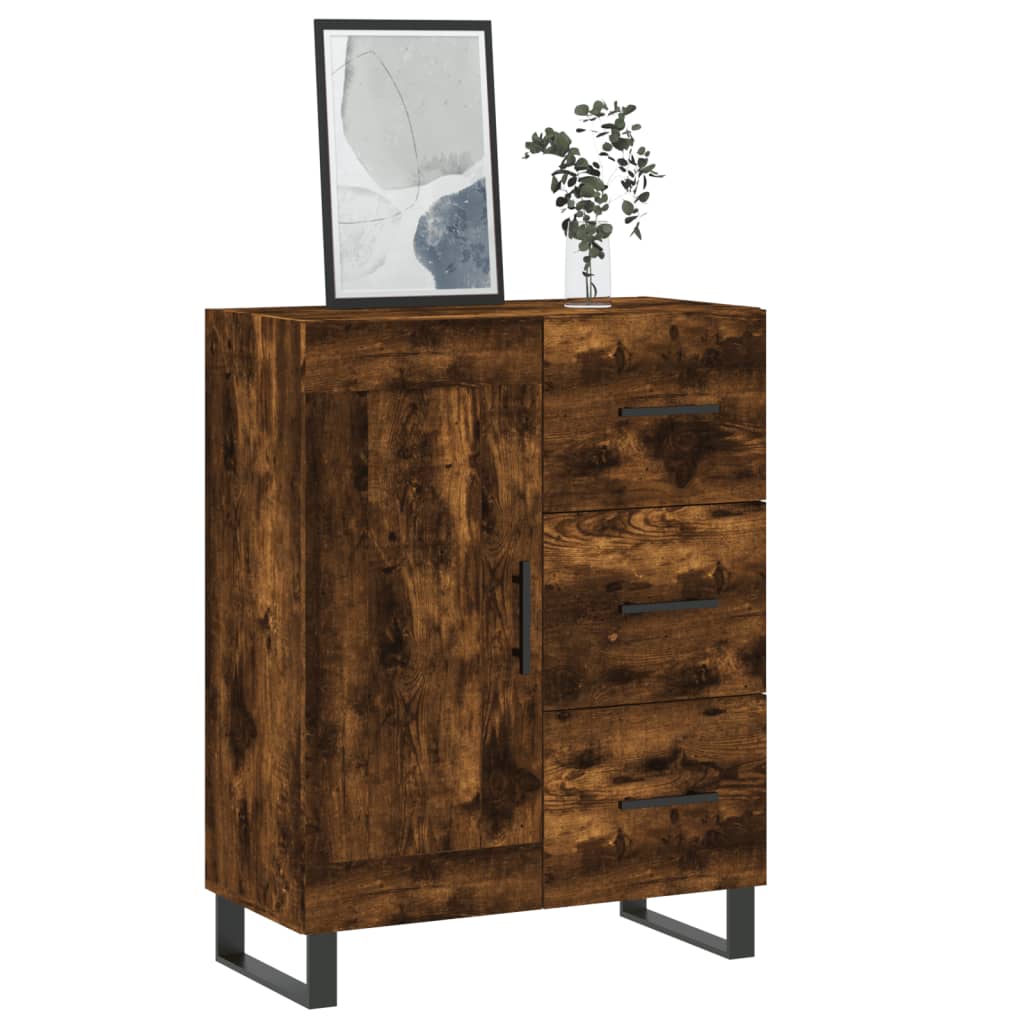 Dressoir 69,5X34X90 Cm Bewerkt Hout Kleurig Gerookt eiken