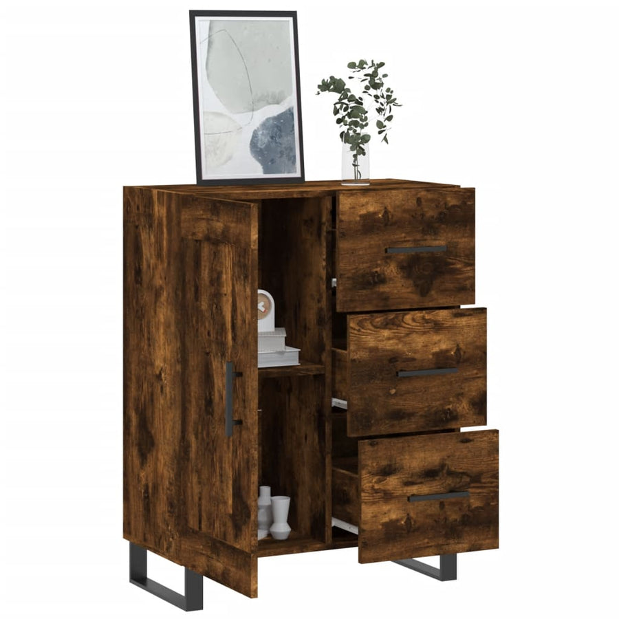 Dressoir 69,5X34X90 Cm Bewerkt Hout Kleurig Gerookt eiken