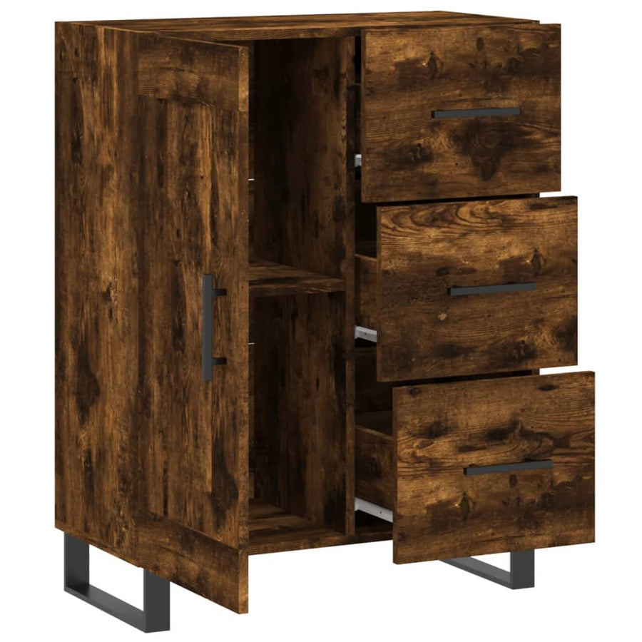 Dressoir 69,5X34X90 Cm Bewerkt Hout Kleurig Gerookt eiken