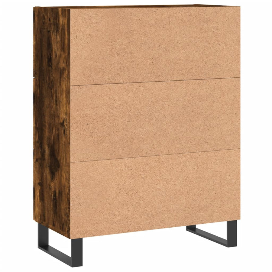 Dressoir 69,5X34X90 Cm Bewerkt Hout Kleurig Gerookt eiken