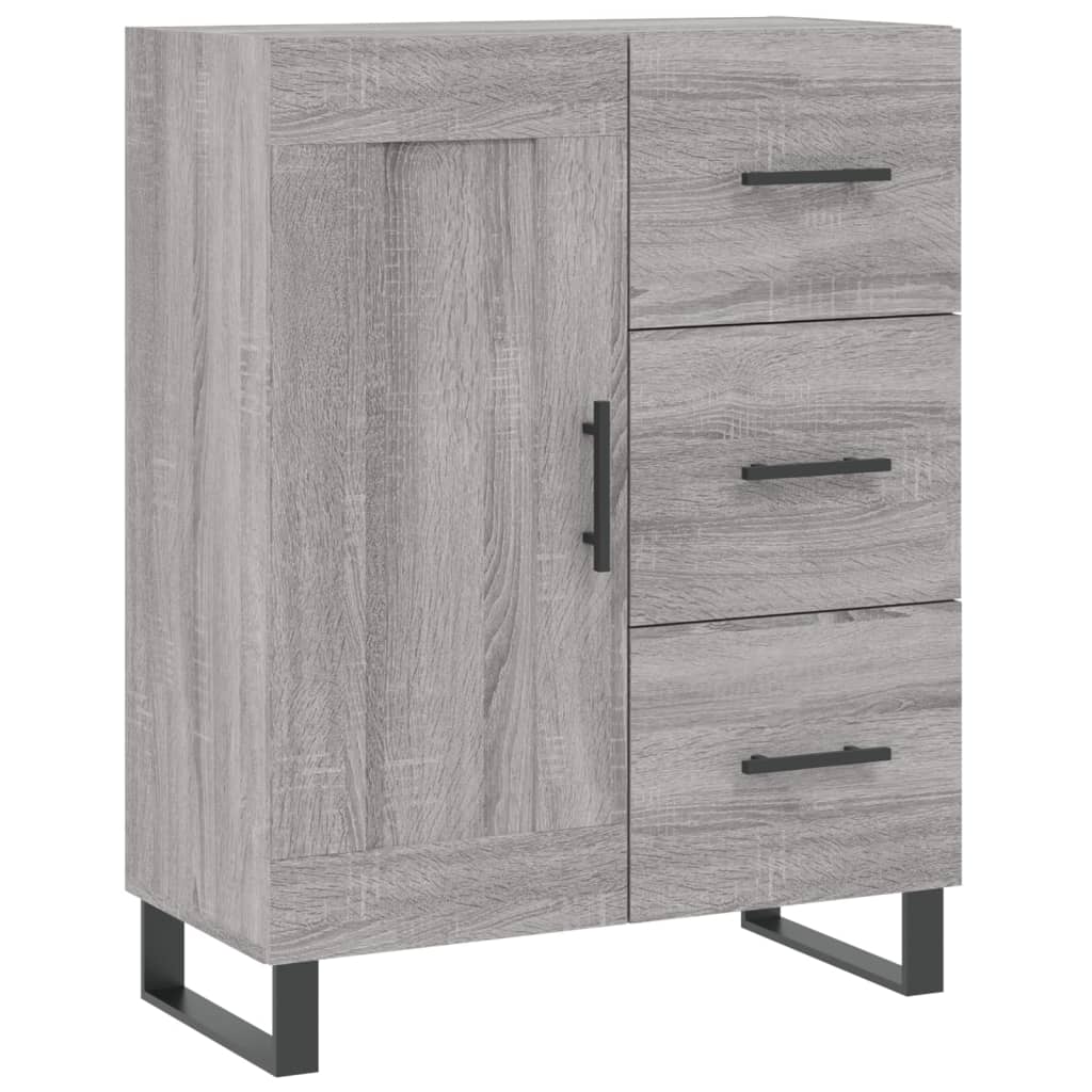 Dressoir 69,5x34x90 cm bewerkt hout grijs sonoma eikenkleurig