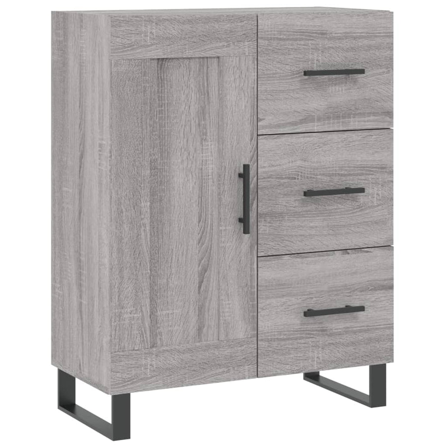 Dressoir 69,5x34x90 cm bewerkt hout grijs sonoma eikenkleurig