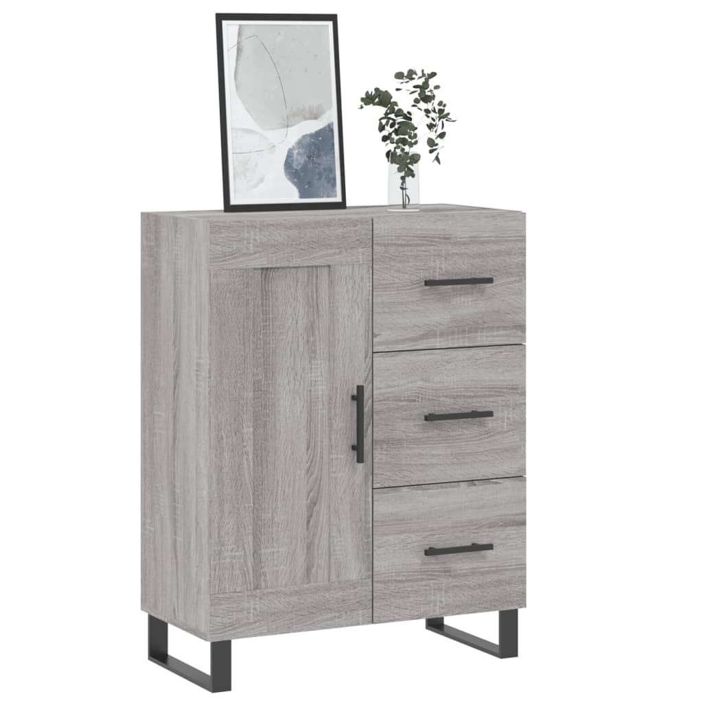 Dressoir 69,5x34x90 cm bewerkt hout grijs sonoma eikenkleurig
