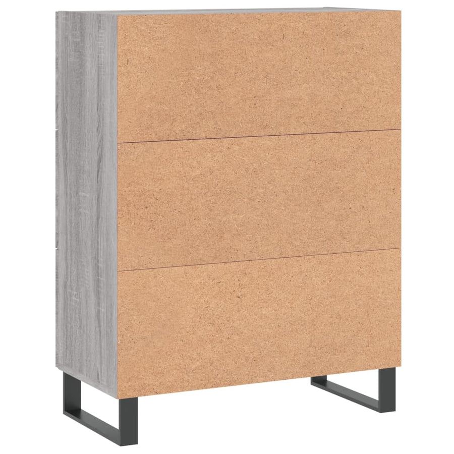 Dressoir 69,5x34x90 cm bewerkt hout grijs sonoma eikenkleurig