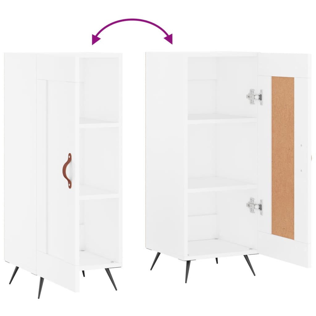 Dressoir 34,5X34X90 Cm Bewerkt Hout Wit