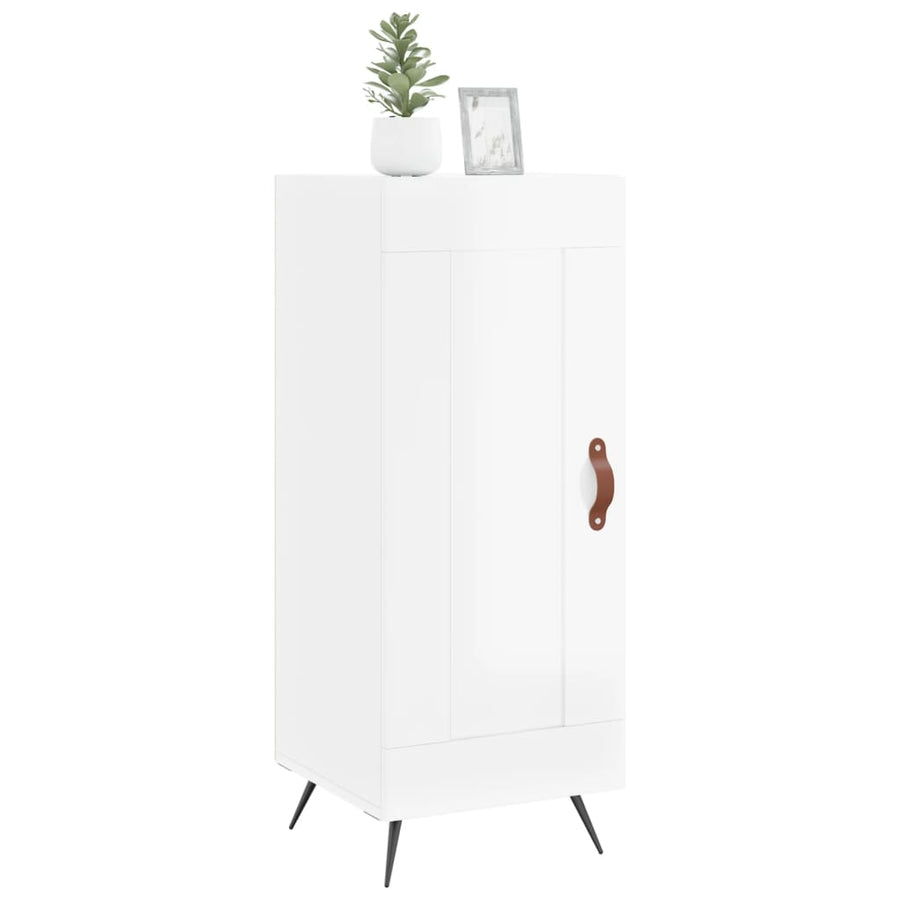 Dressoir 34,5X34X90 Cm Bewerkt Hout Hoogglans Wit