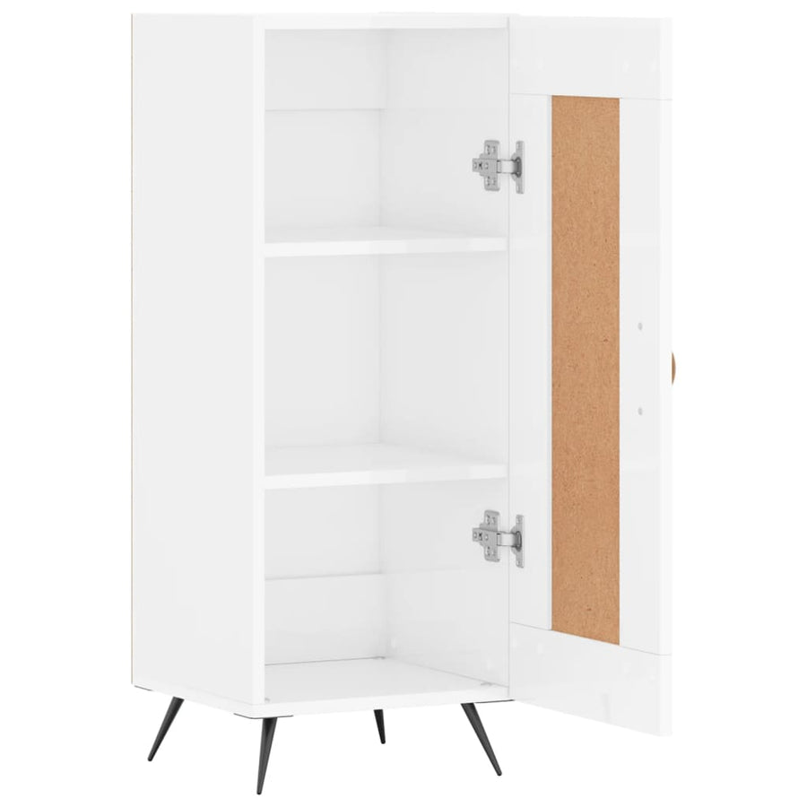 Dressoir 34,5X34X90 Cm Bewerkt Hout Hoogglans Wit