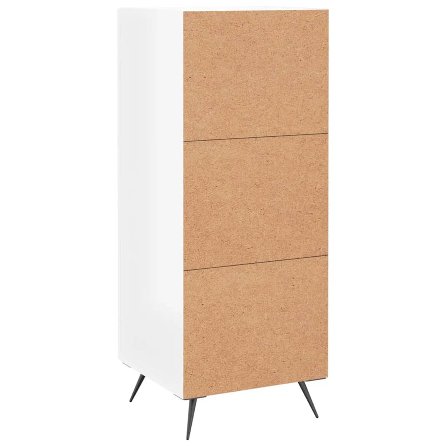 Dressoir 34,5X34X90 Cm Bewerkt Hout Hoogglans Wit