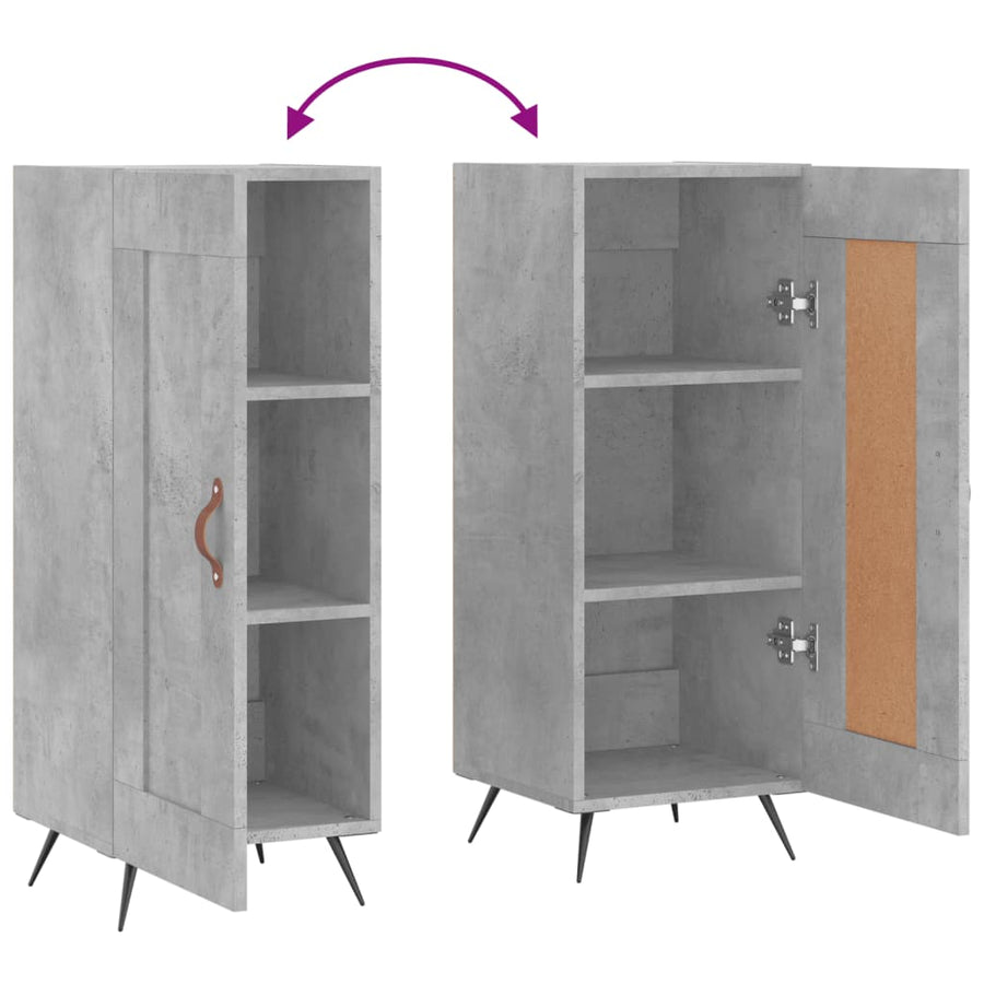 Dressoir 34,5X34X90 Cm Bewerkt Hout Betongrijs