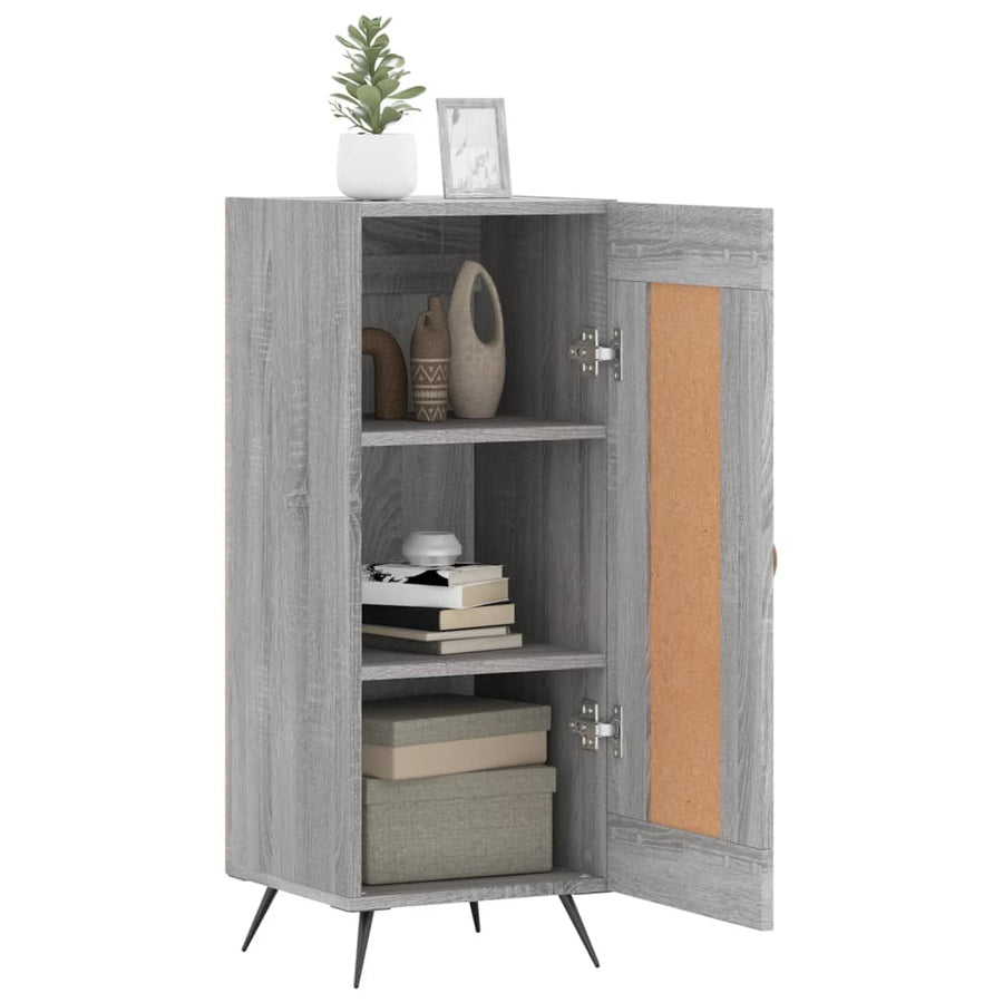 Dressoir 34,5X34X90 Cm Bewerkt Hout Grijs Sonoma Eikenkleurig