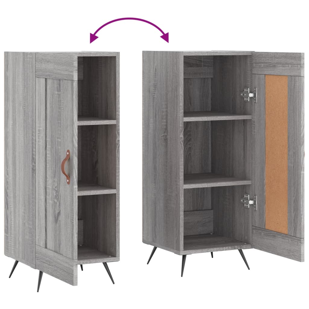 Dressoir 34,5X34X90 Cm Bewerkt Hout Grijs Sonoma Eikenkleurig