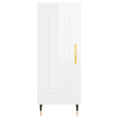 Dressoir 34,5X34X90 Cm Bewerkt Hout Hoogglans Wit