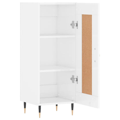 Dressoir 34,5X34X90 Cm Bewerkt Hout Hoogglans Wit