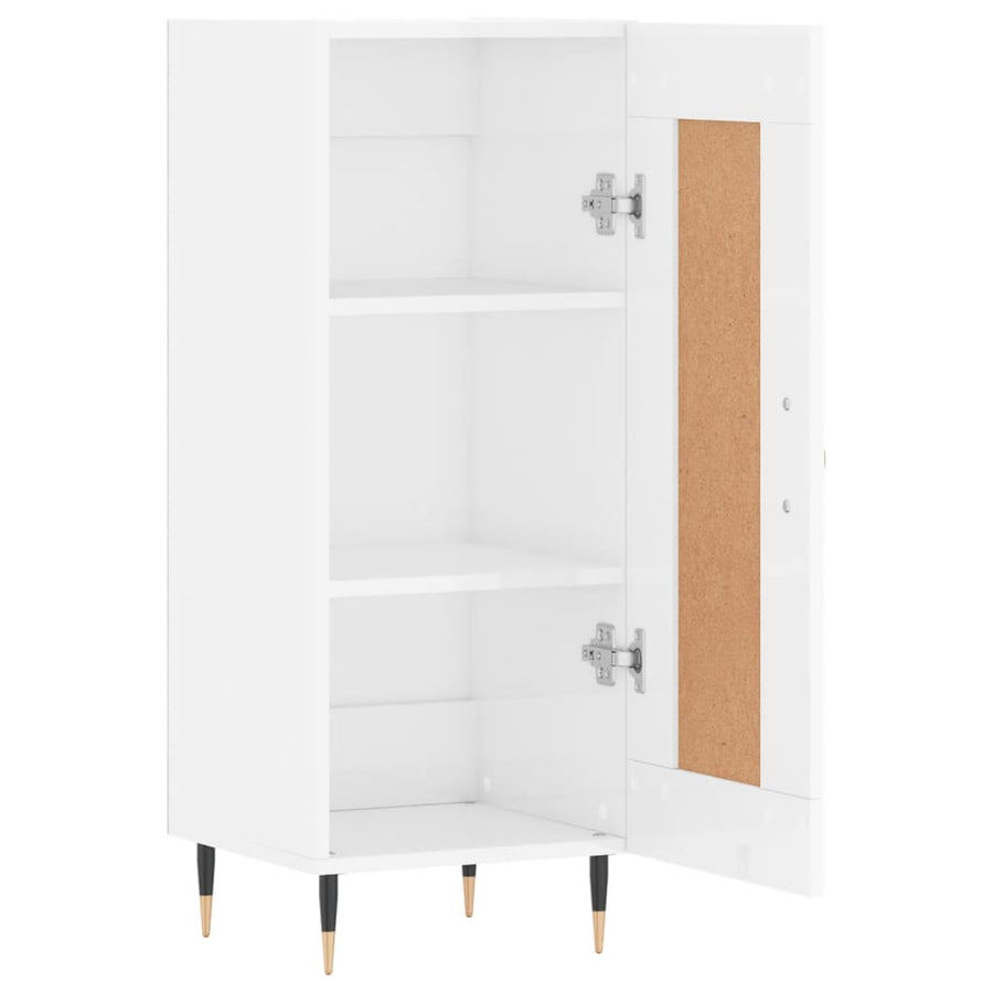 Dressoir 34,5X34X90 Cm Bewerkt Hout Hoogglans Wit