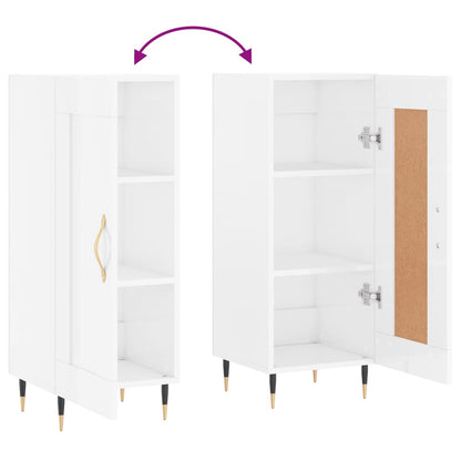Dressoir 34,5X34X90 Cm Bewerkt Hout Hoogglans Wit