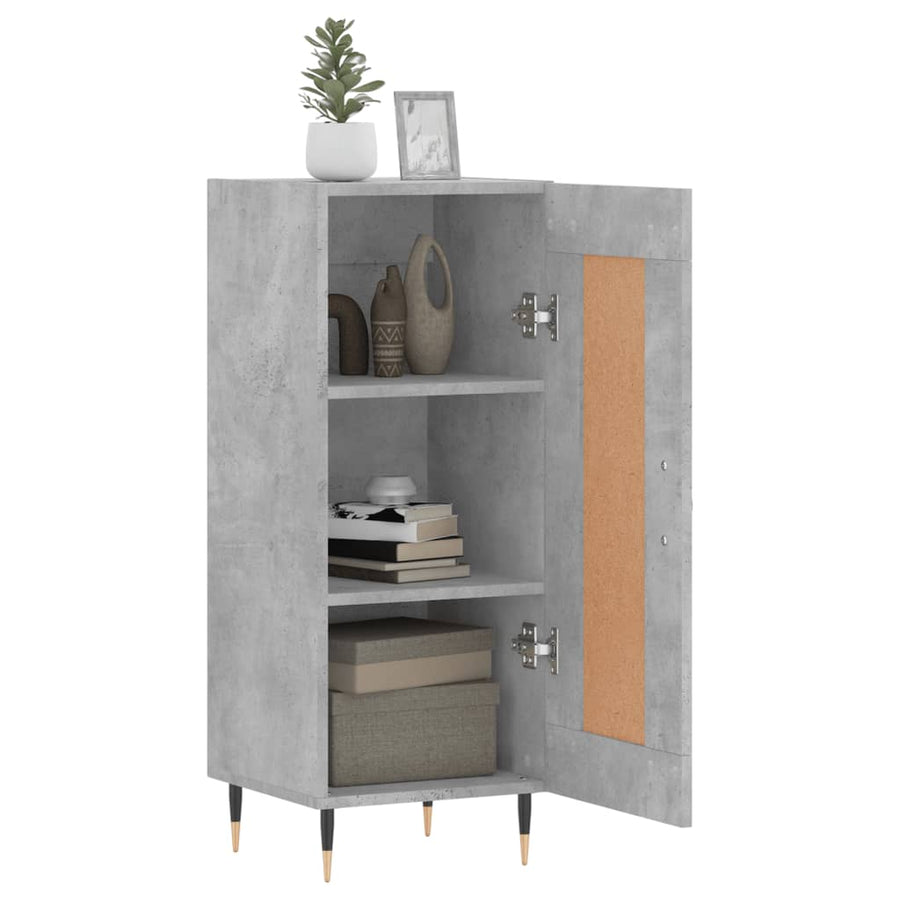 Dressoir 34,5X34X90 Cm Bewerkt Hout Betongrijs