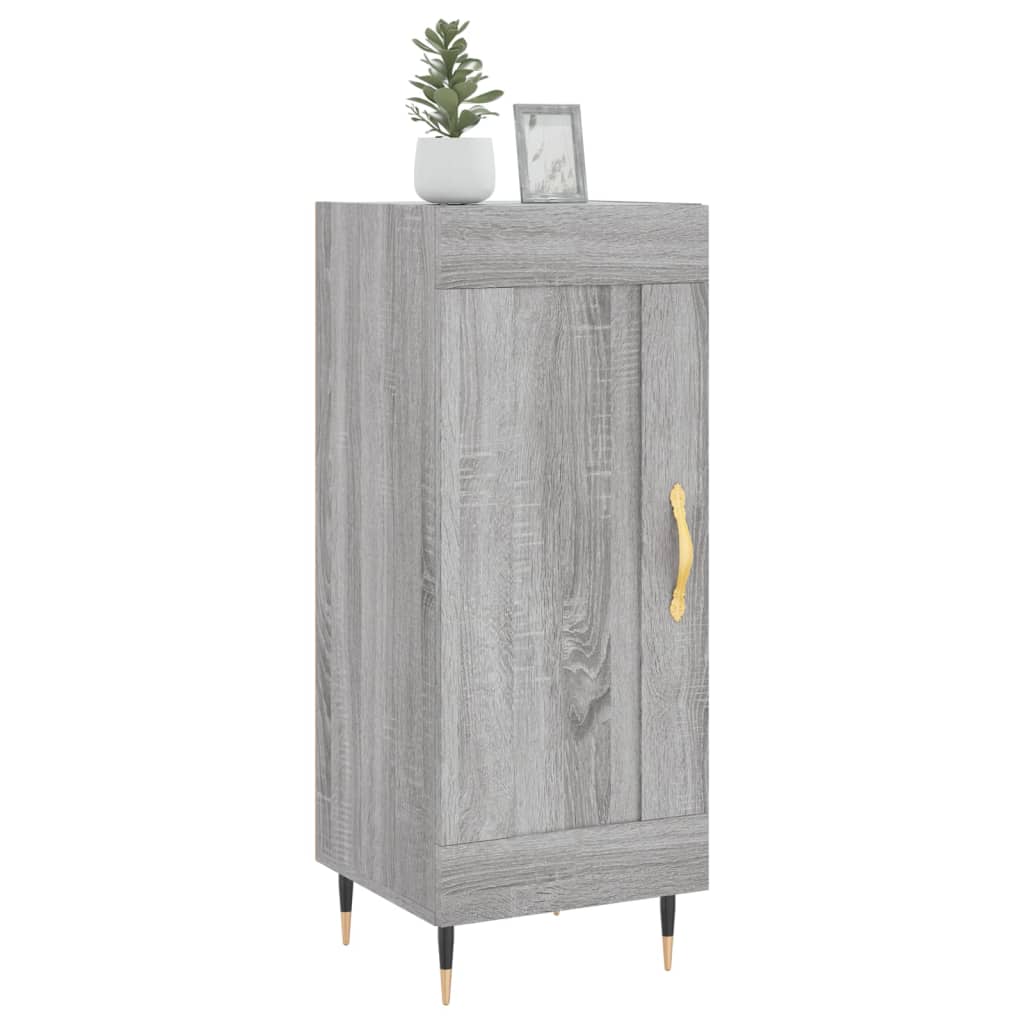 Dressoir 34,5X34X90 Cm Bewerkt Hout Grijs Sonoma Eikenkleurig