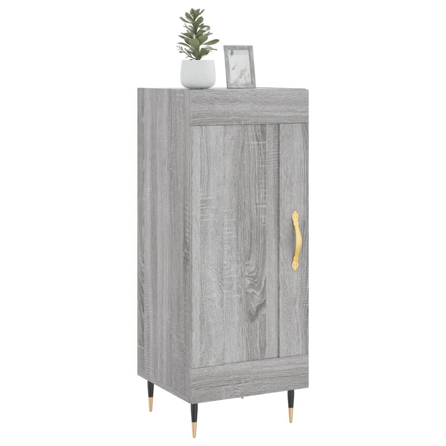 Dressoir 34,5X34X90 Cm Bewerkt Hout Grijs Sonoma Eikenkleurig
