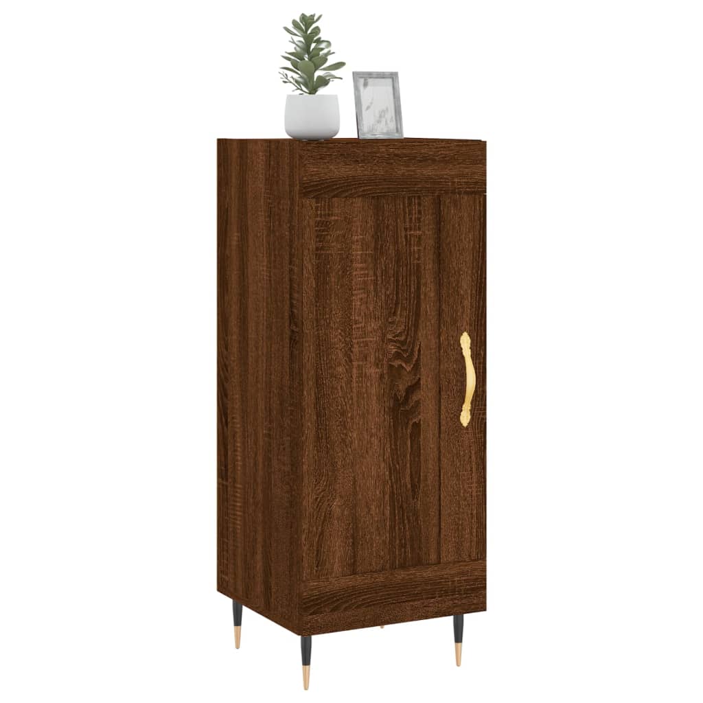 Dressoir 34,5X34X90 Cm Bewerkt Hout Bruin Eikenkleur