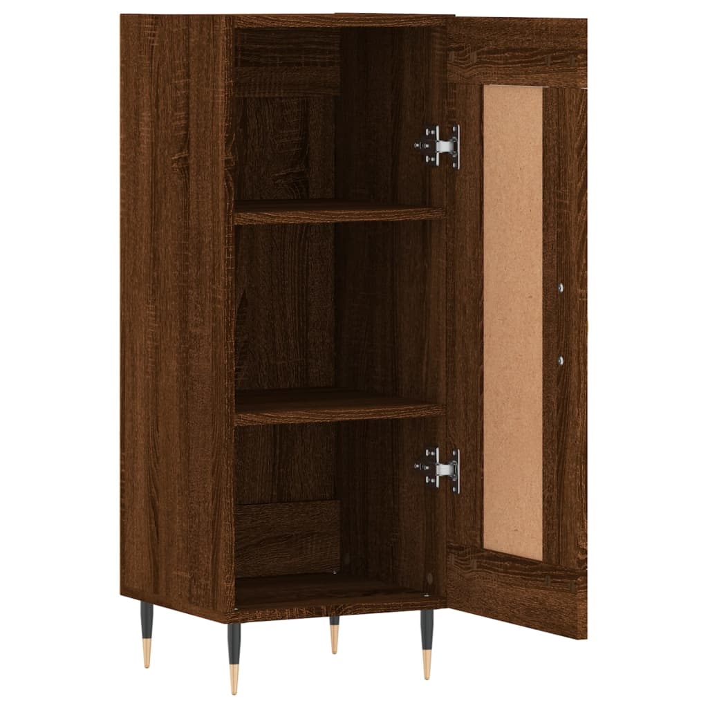 Dressoir 34,5X34X90 Cm Bewerkt Hout Bruin Eikenkleur