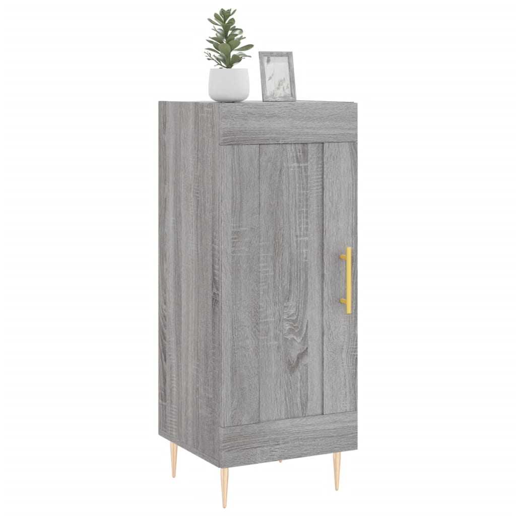Dressoir 34,5X34X90 Cm Bewerkt Hout Grijs Sonoma Eikenkleurig