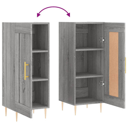 Dressoir 34,5X34X90 Cm Bewerkt Hout Grijs Sonoma Eikenkleurig