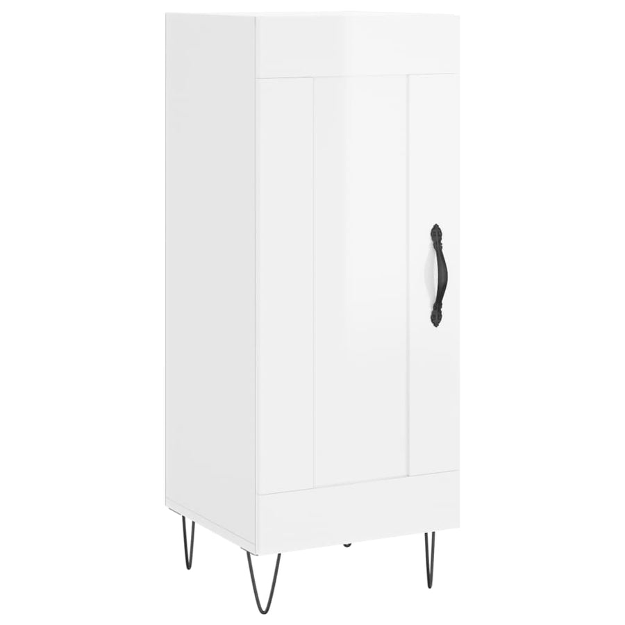 Dressoir 34,5X34X90 Cm Bewerkt Hout Hoogglans Wit