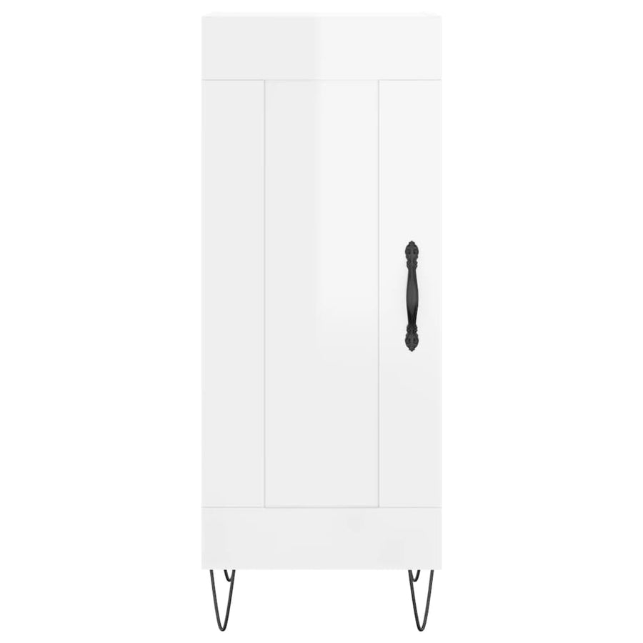 Dressoir 34,5X34X90 Cm Bewerkt Hout Hoogglans Wit