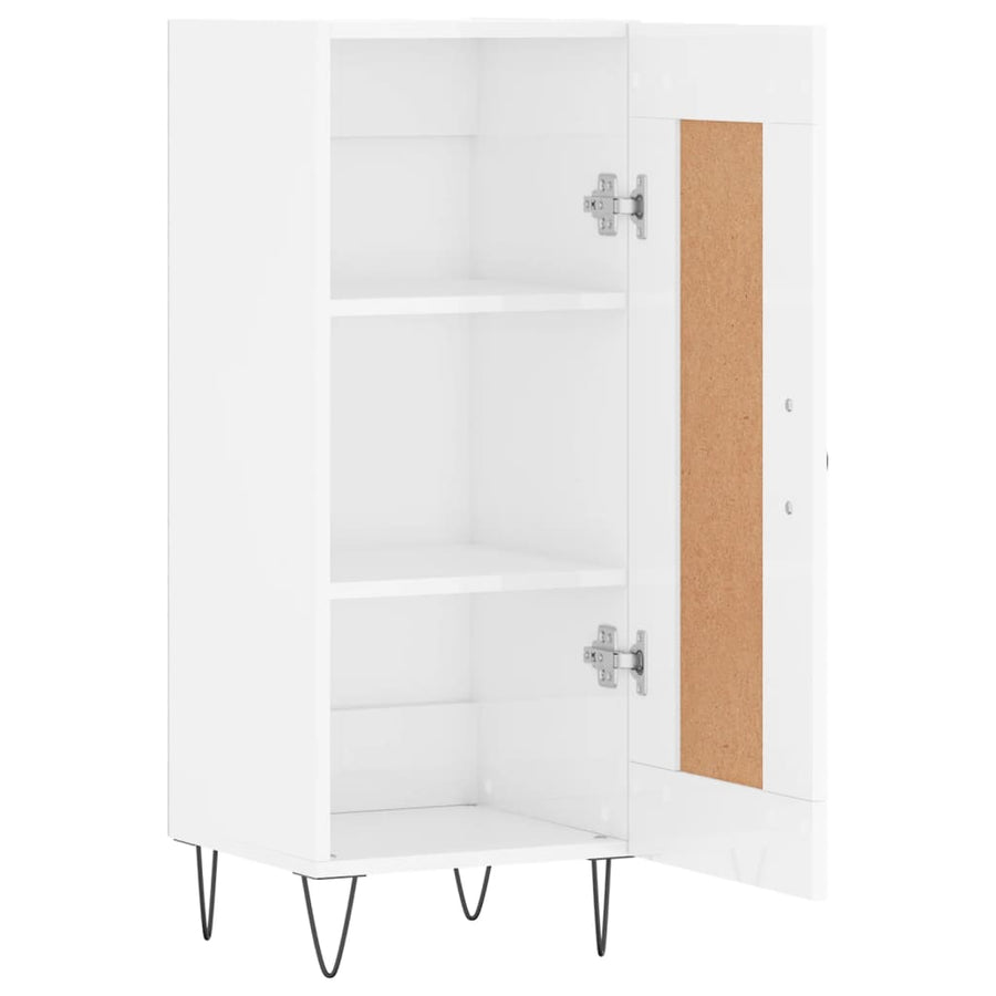 Dressoir 34,5X34X90 Cm Bewerkt Hout Hoogglans Wit
