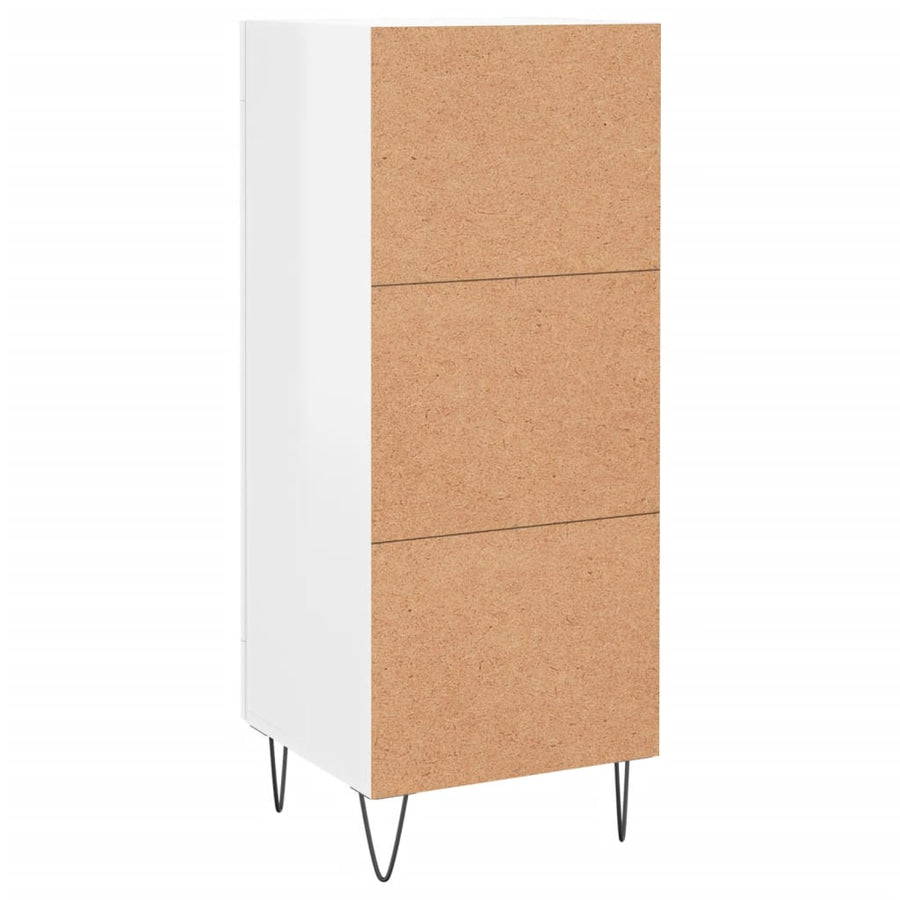 Dressoir 34,5X34X90 Cm Bewerkt Hout Hoogglans Wit