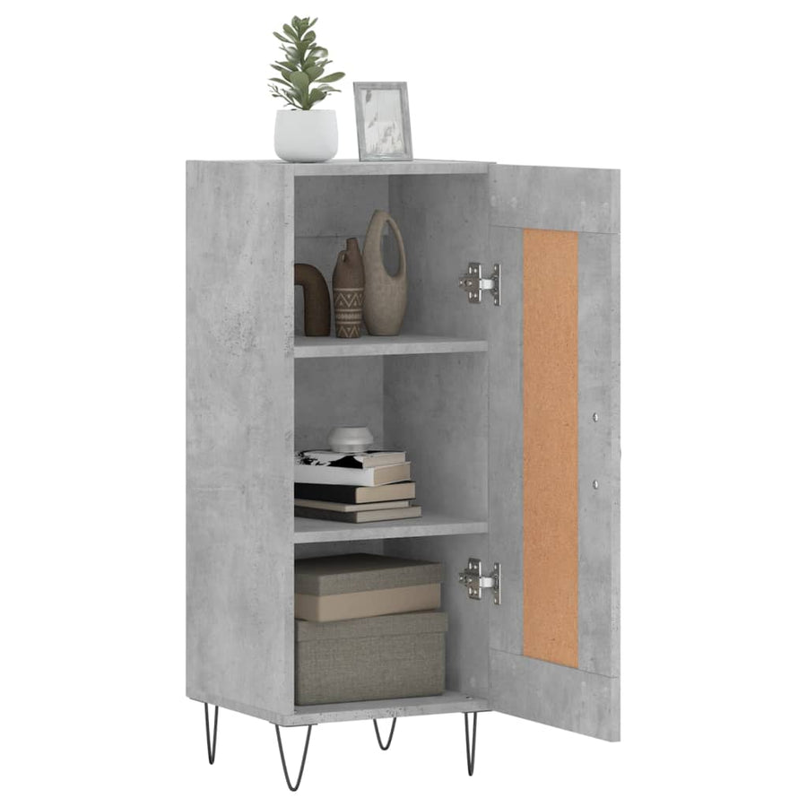 Dressoir 34,5X34X90 Cm Bewerkt Hout Betongrijs
