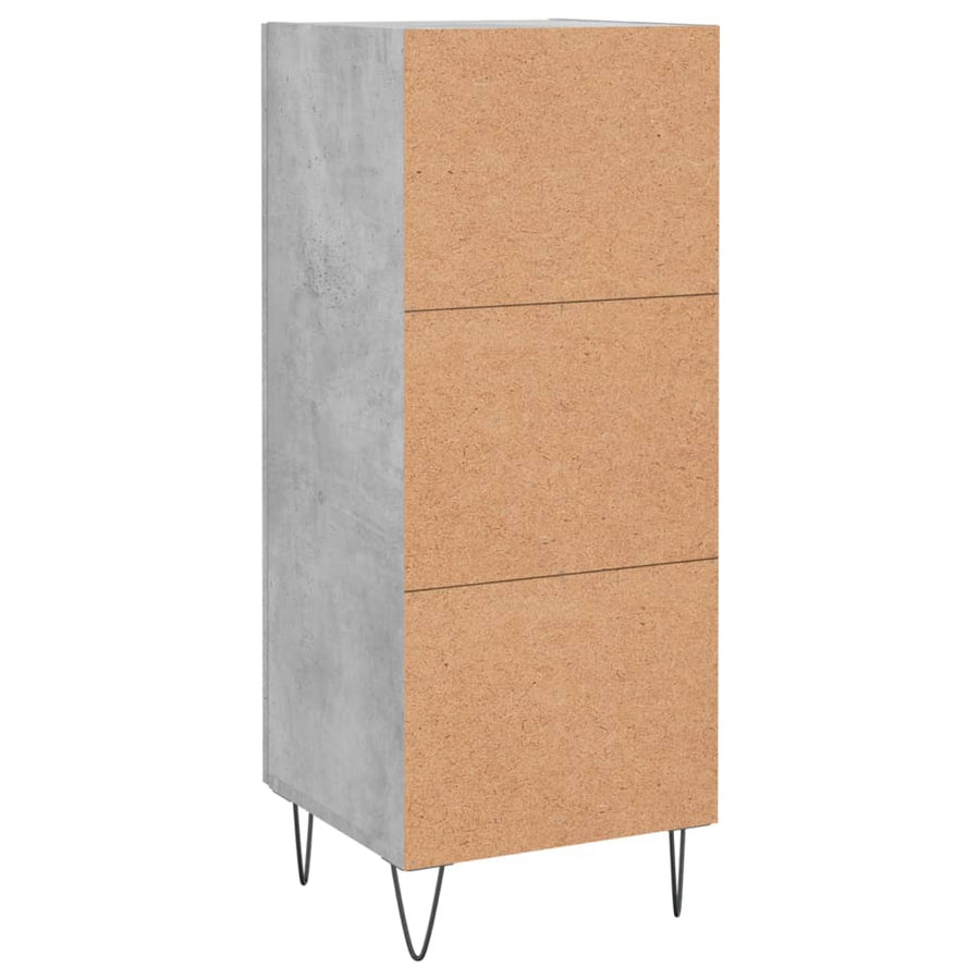 Dressoir 34,5X34X90 Cm Bewerkt Hout Betongrijs